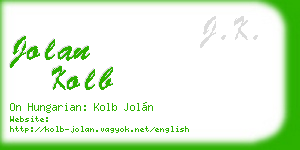 jolan kolb business card